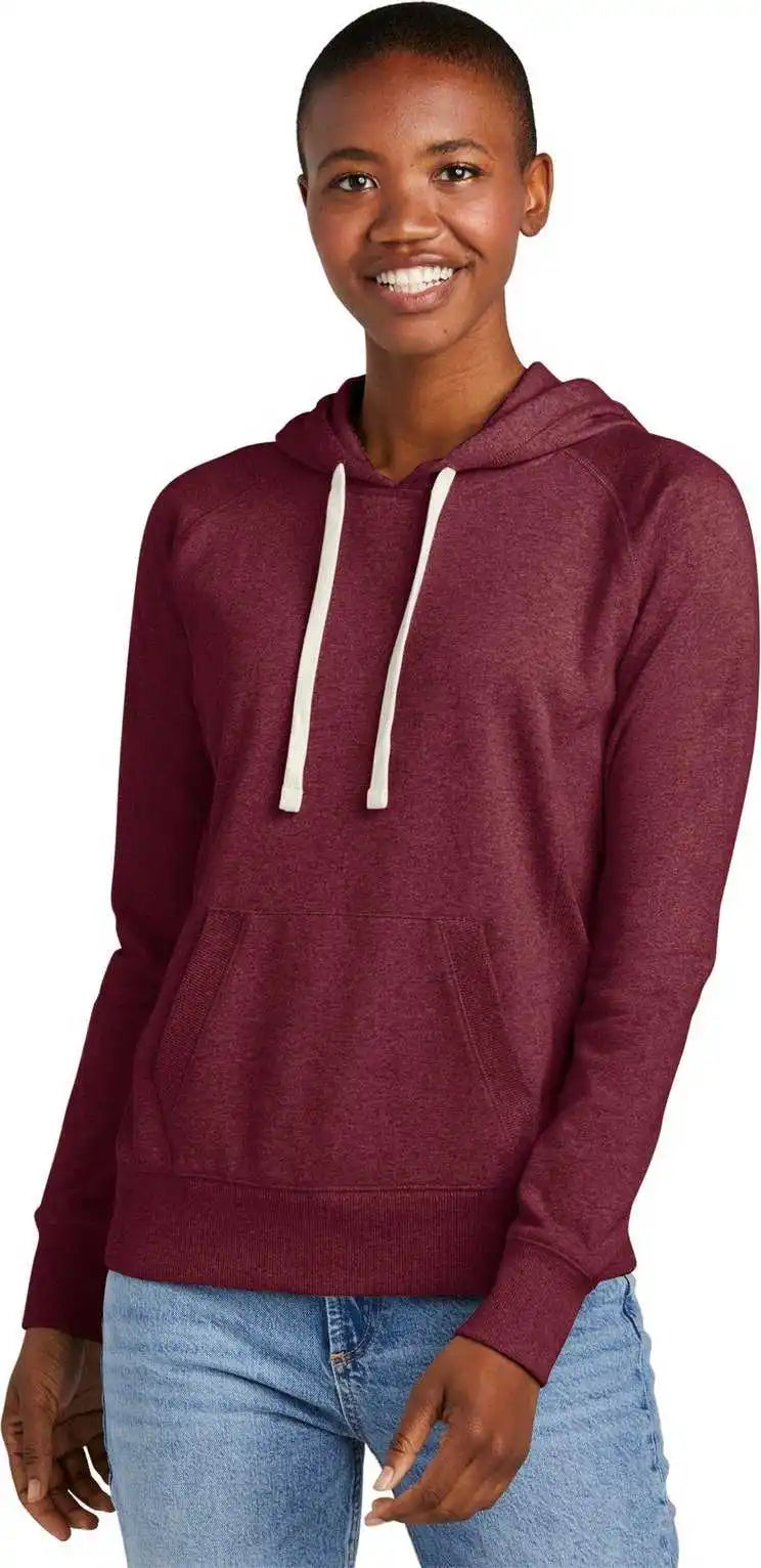 District Dt8101 Women’s Re Fleece Hoodie Maroon Heather