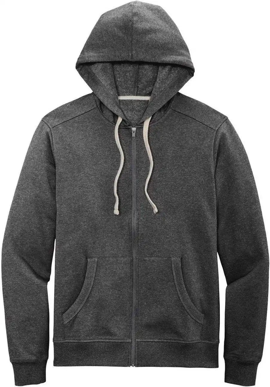 District Dt8102 Re Fleece Full Zip Hoodie Charcoal Heather