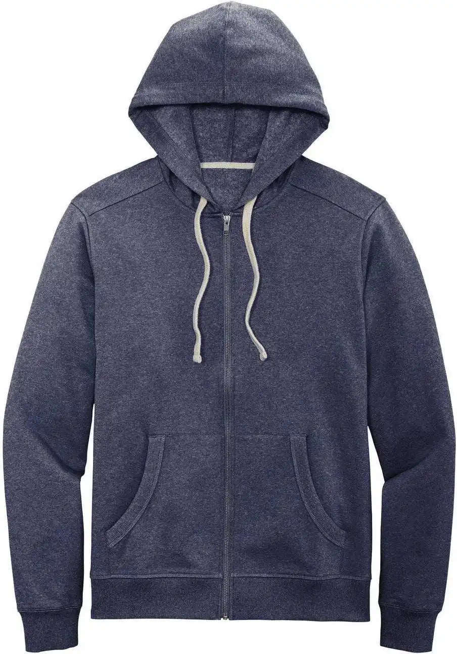 District Dt8102 Re Fleece Full Zip Hoodie Heathered Navy