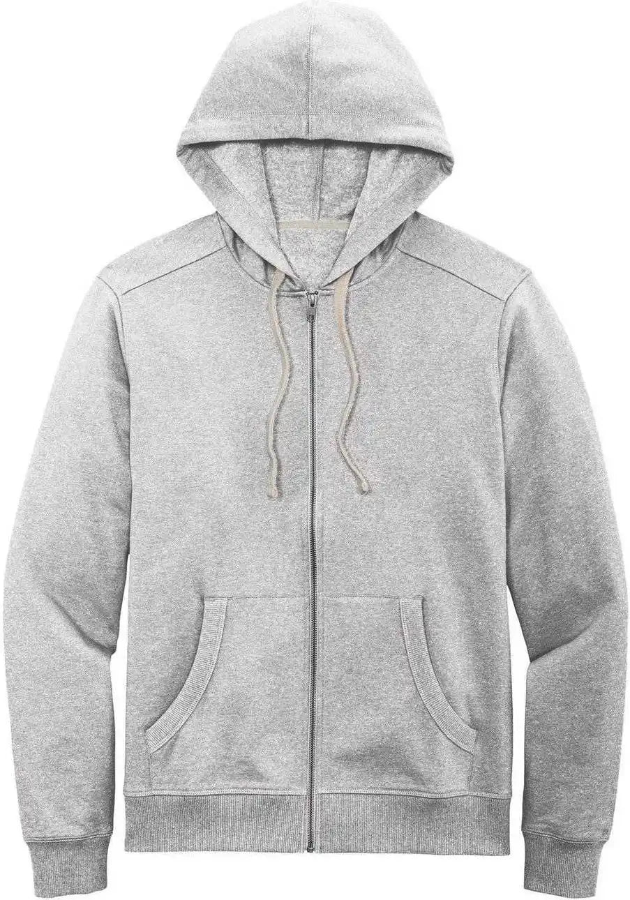 District Dt8102 Re Fleece Full Zip Hoodie Light Heather Gray
