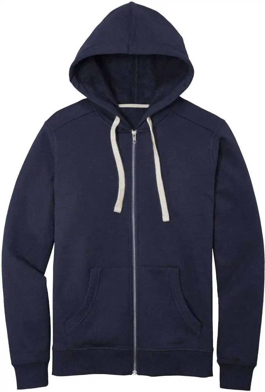 District Dt8102 Re Fleece Full Zip Hoodie True Navy