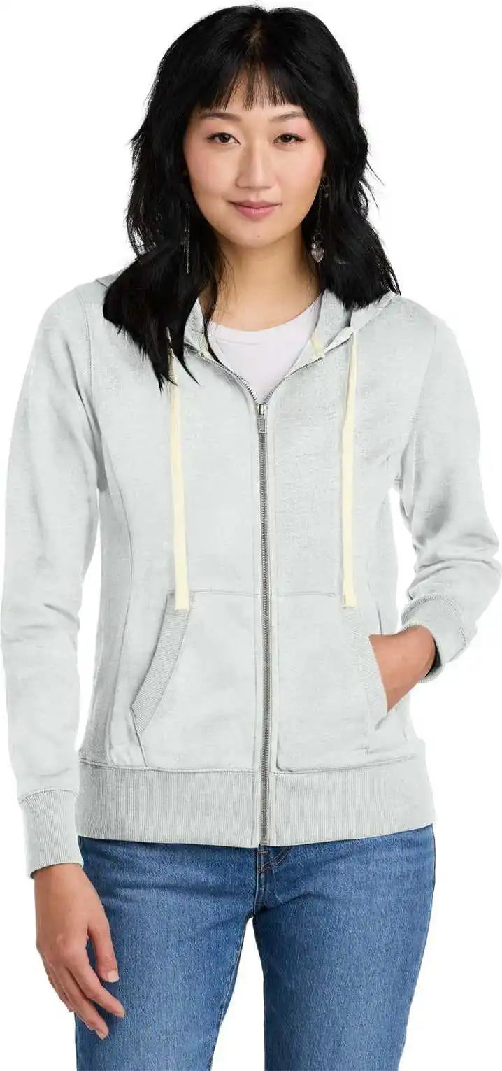District Dt8103 Women’s Re Fleece Full Zip Hoodie Ash