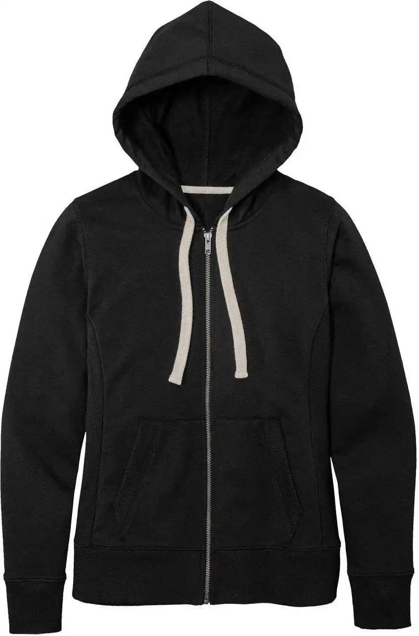 District Dt8103 Women’s Re Fleece Full Zip Hoodie Black