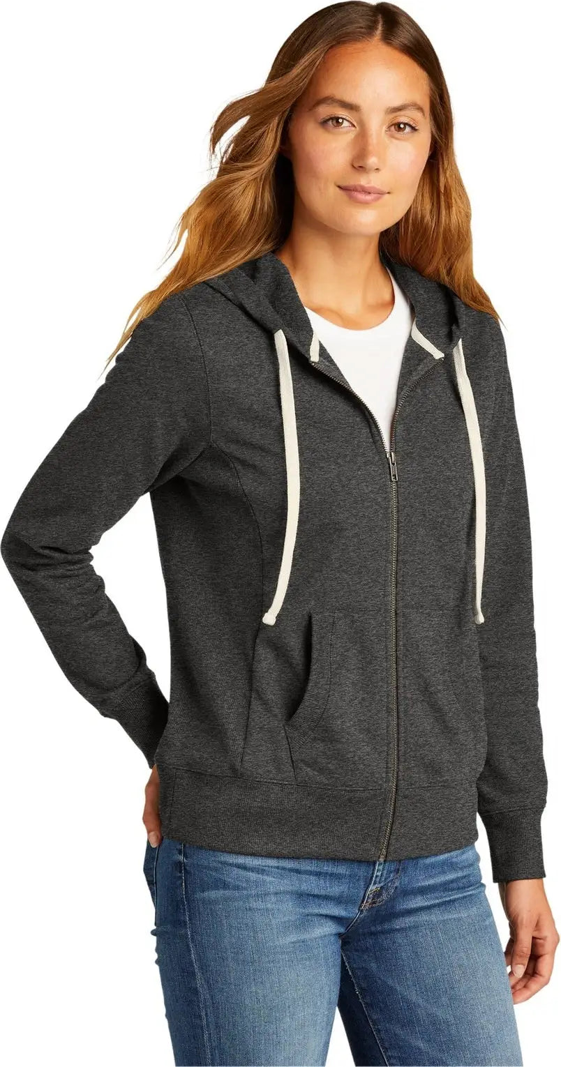 District Dt8103 Women’s Re-fleece Full-zip Hoodie - Charcoal Heather