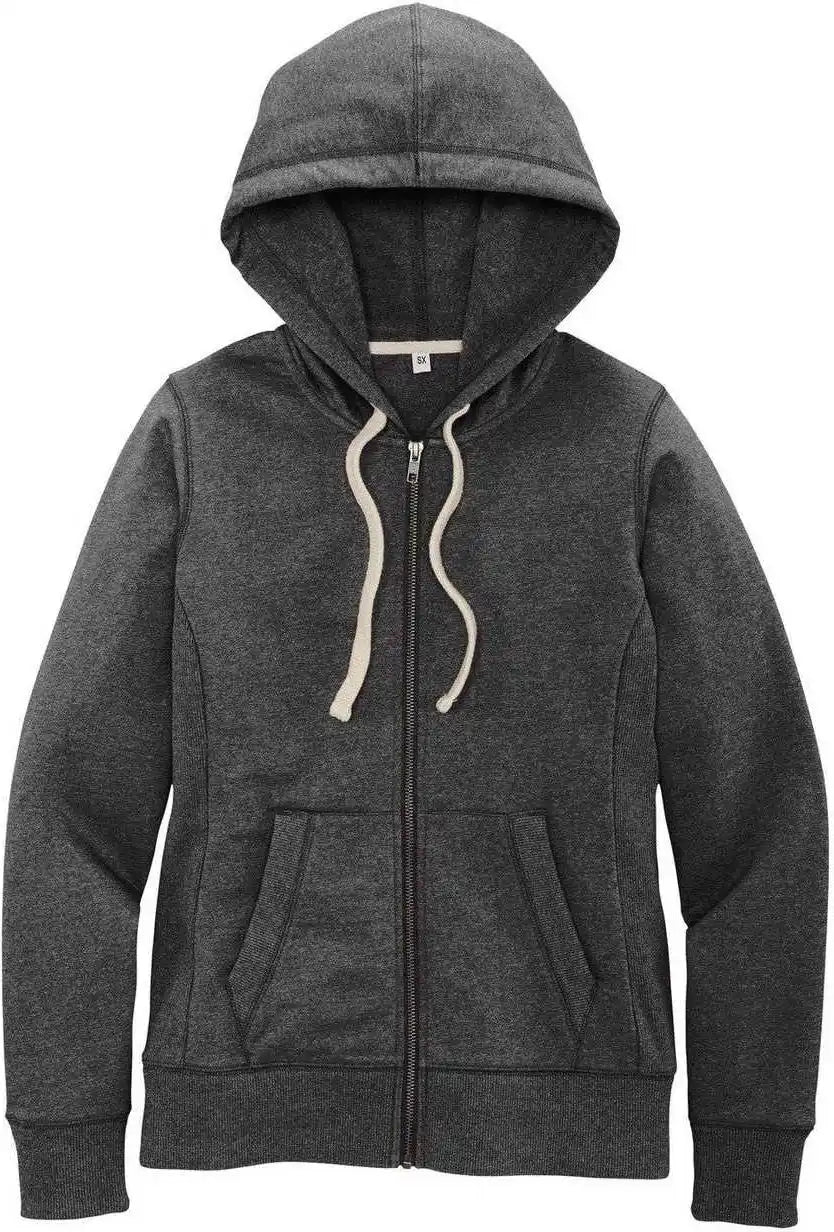 District Dt8103 Women’s Re-fleece Full-zip Hoodie - Charcoal Heather