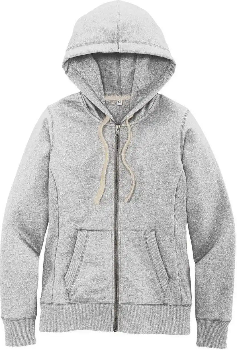 District Dt8103 Women’s Re Fleece Full Zip Hoodie Light Heather Gray