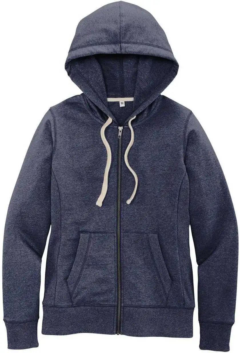 District Dt8103 Women’s Re-fleece Full-zip Hoodie - True Navy
