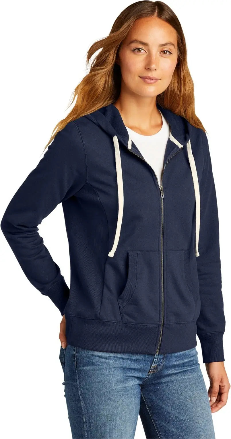 District Dt8103 Women’s Re-fleece Full-zip Hoodie - True Navy