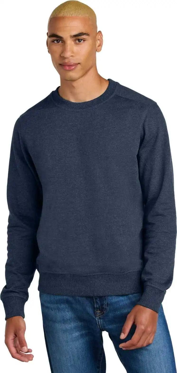 District Dt8104 Re Fleece Crew Heathered Navy