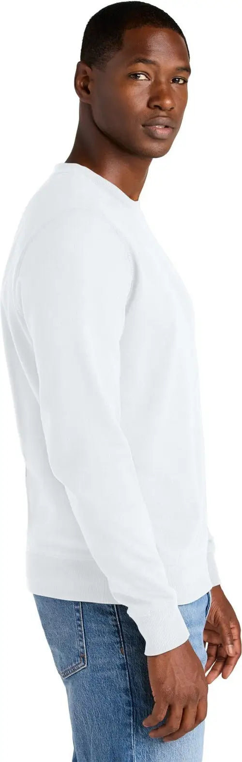 District Dt8104 Re-fleece Crew - White