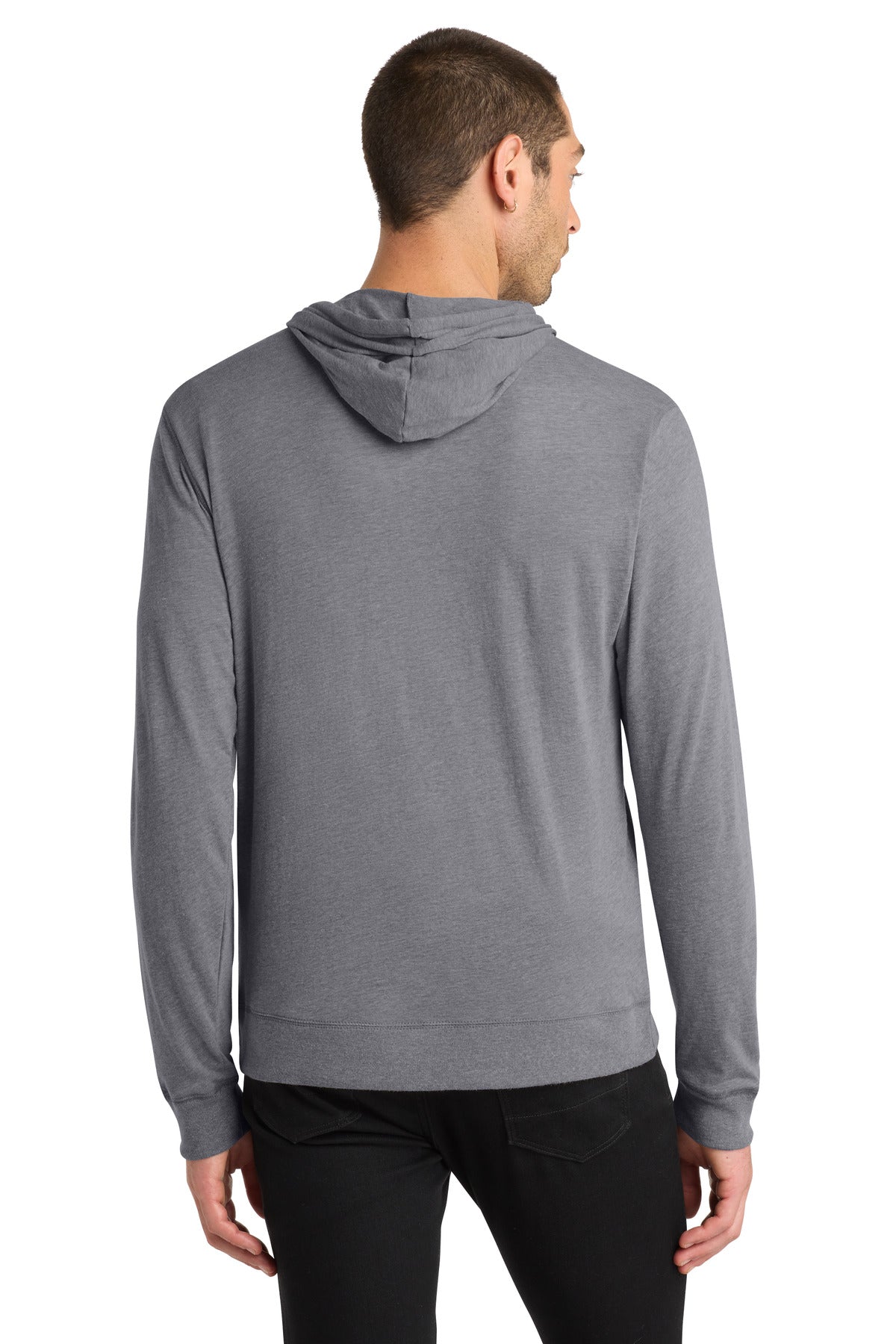 Dk Hthr Grey District Jersey Full-Zip Hoodie. DT1100