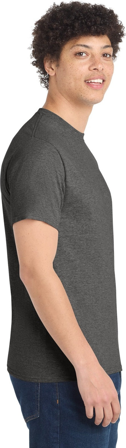 Dk Hthr Grey Port & Co Core Cotton Tee. PC54