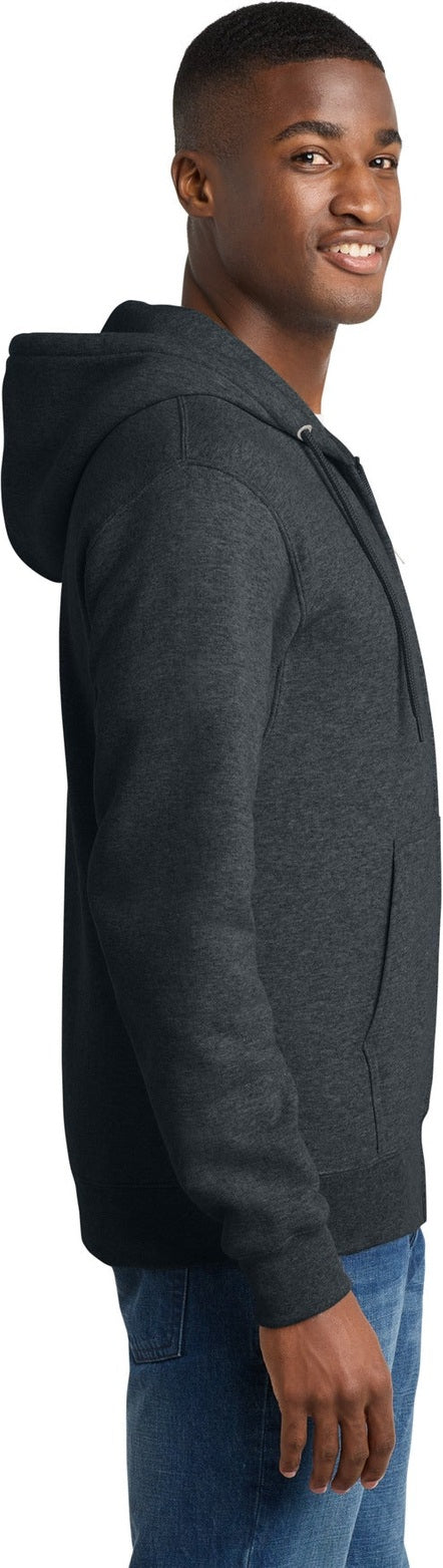 Dk Hthr Grey Port & Co Core Fleece Full-Zip Hooded Sweatshirt. PC78ZH