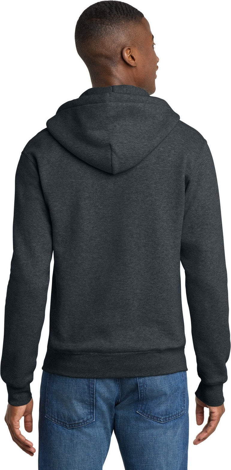 Dk Hthr Grey Port & Co Core Fleece Full-Zip Hooded Sweatshirt. PC78ZH
