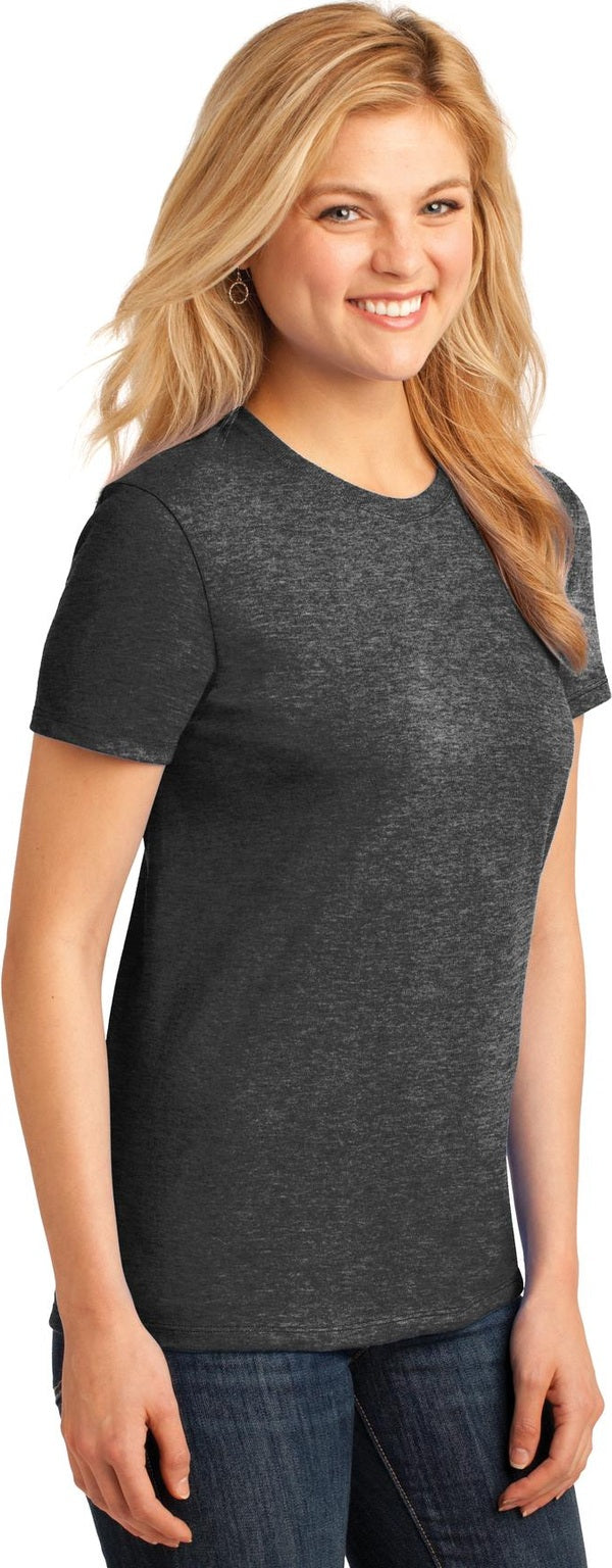 Dk Hthr Grey Port & Co Women's Core Cotton Tee. LPC54