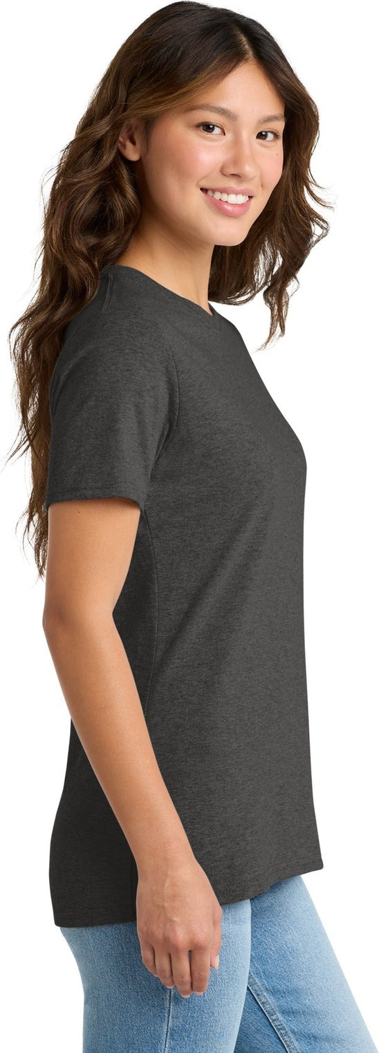 Dk Hthr Grey Port & Co Women's Core Cotton Tee. LPC54