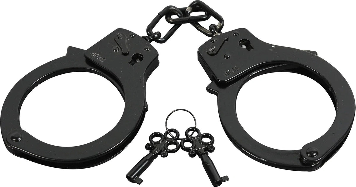 Double Lock Steel Handcuffs - Black