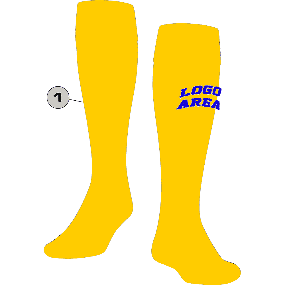 TCK Customizable Knee High Soccer Socks - Finale Pattern - HIT a Double - 1