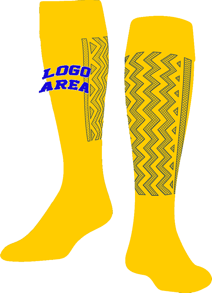 TCK Customizable Knee High Soccer Socks - Premier Pattern - HIT a Double - 1