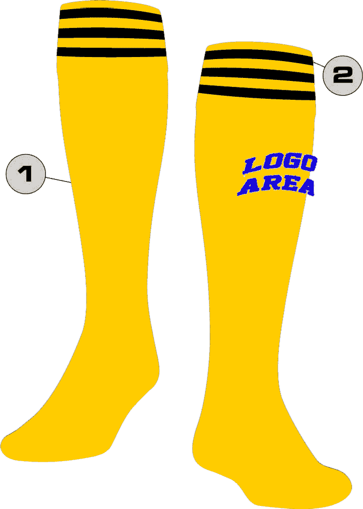 TCK Customizable Knee High Soccer Socks - Finale Striped Pattern - HIT a Double - 1