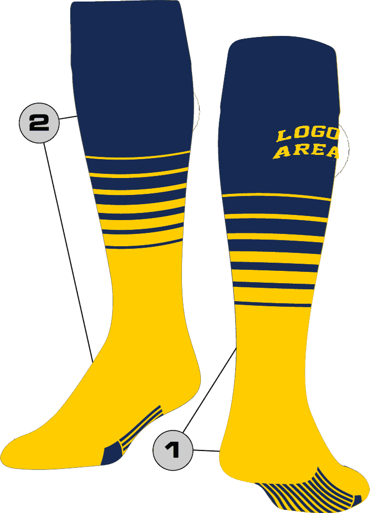 TCK Customizable Knee High Soccer Socks - Breaker Pattern - HIT a Double - 1