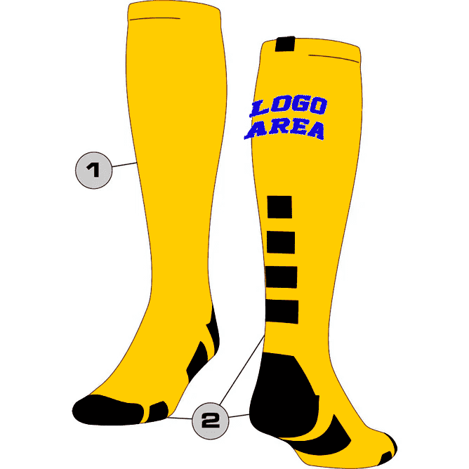 TCK Customizable Knee High Socks - Baseline Pattern - HIT a Double - 1