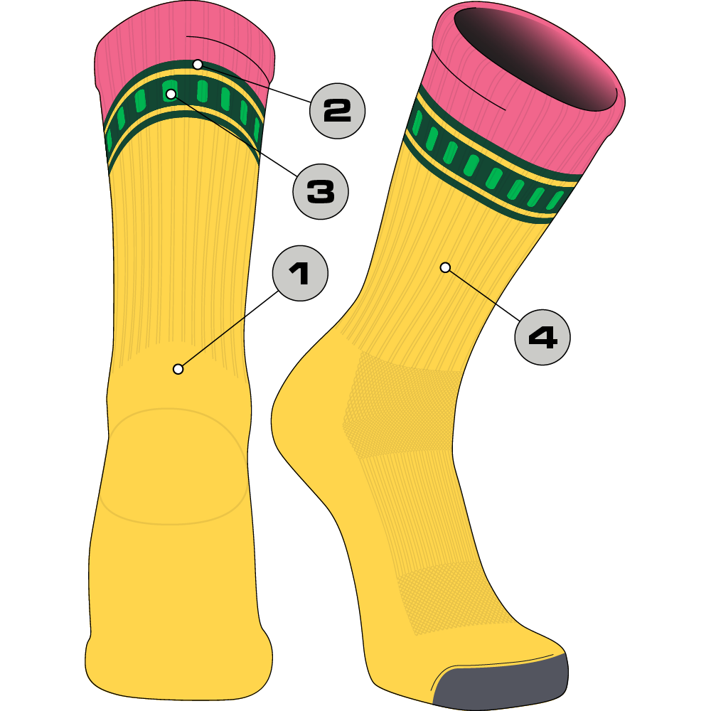 TCK Customizable Pencil Crew Socks