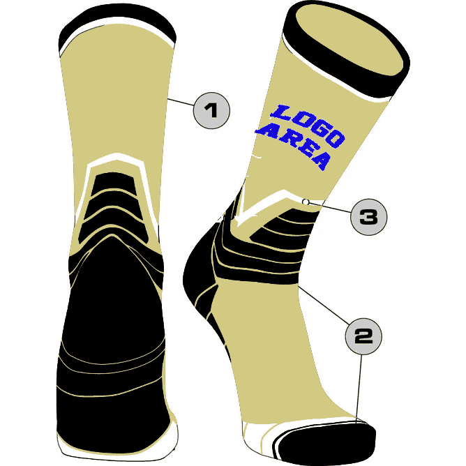 TCK Customizable Crew Socks - Victory Pattern - HIT a Double - 1