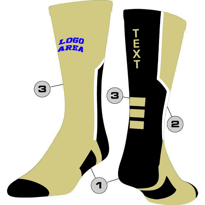 TCK Customizable Crew Socks - Perimeter 2.0 Pattern - HIT a Double - 1