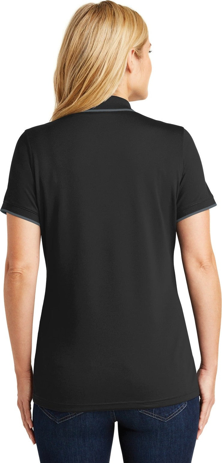 Dp Black/Graph Port Authority Women's Dry Zone UV Micro-Mesh Tipped Polo. LK111