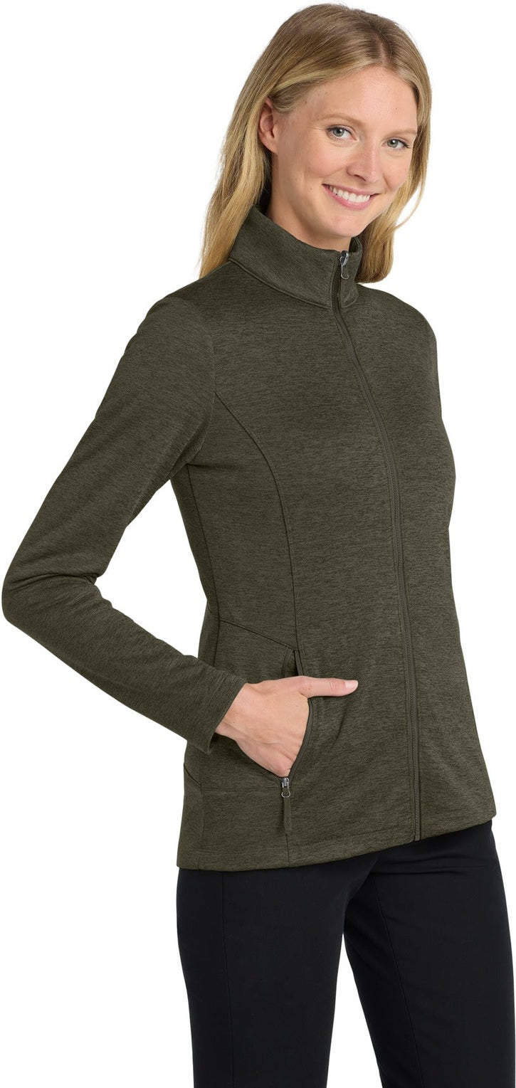 Dp Olive Hthr Port Authority Women's Collective Striated Fleece Jacket. L905