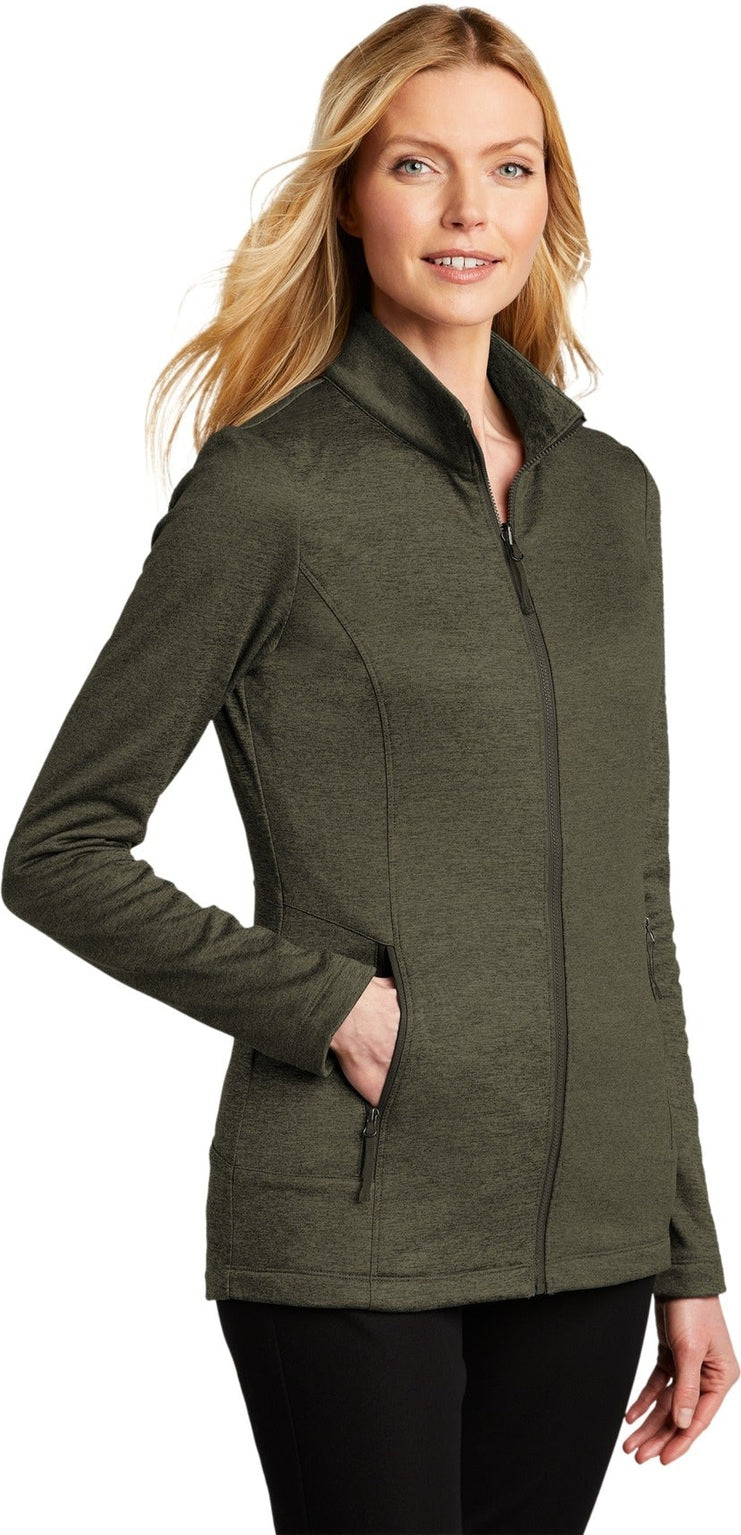Dp Olive Hthr Port Authority Women's Collective Striated Fleece Jacket. L905