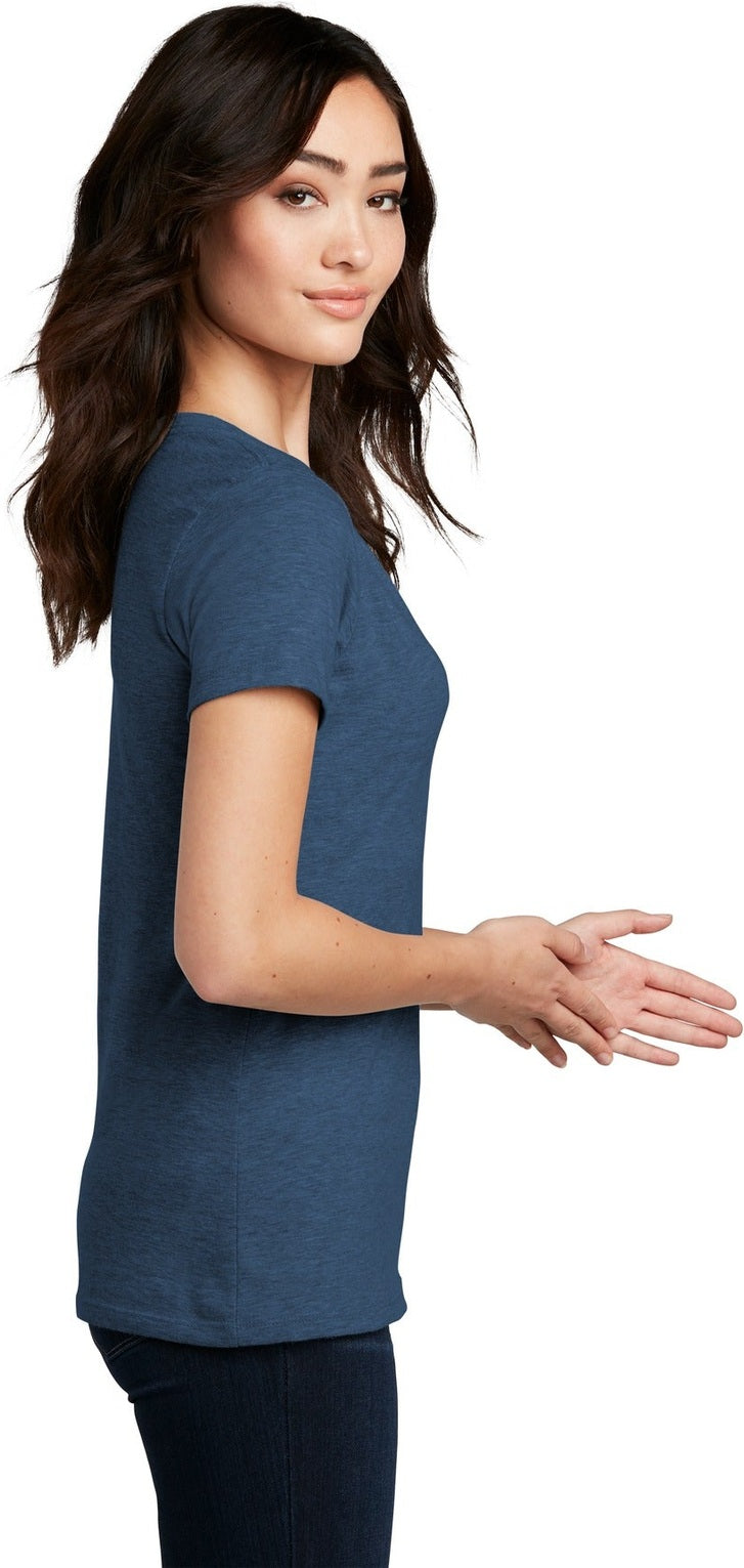 Dp Royal Fleck District Women's Perfect Blend CVC V-Neck Tee. DM1190L