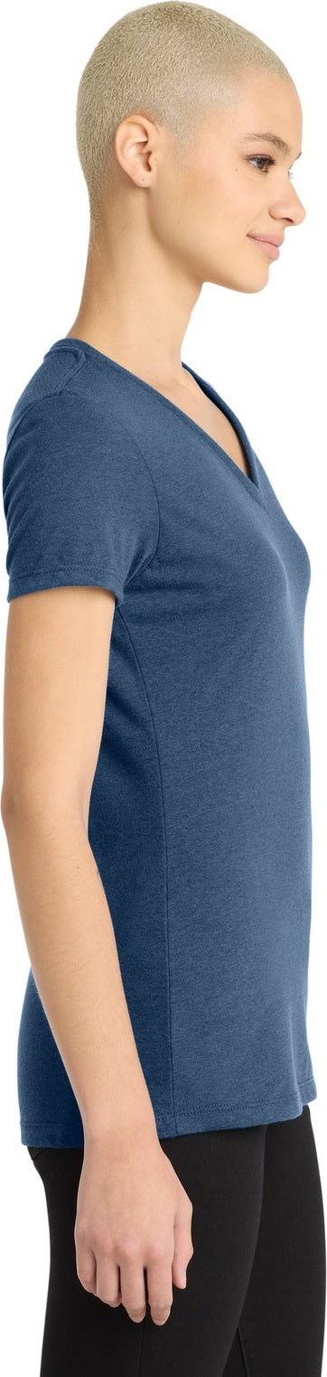 Dp Royal Fleck District Women's Perfect Blend CVC V-Neck Tee. DM1190L