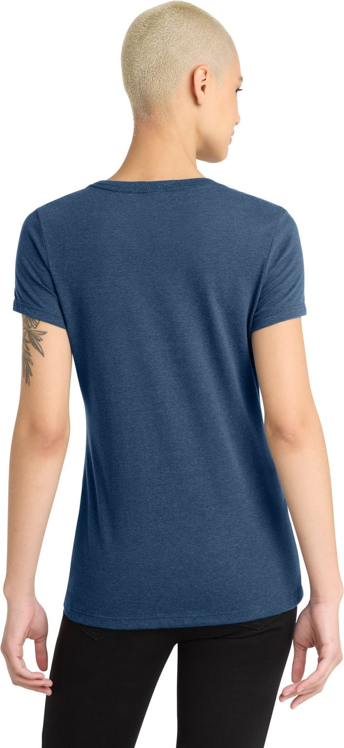 Dp Royal Fleck District Women's Perfect Blend CVC V-Neck Tee. DM1190L