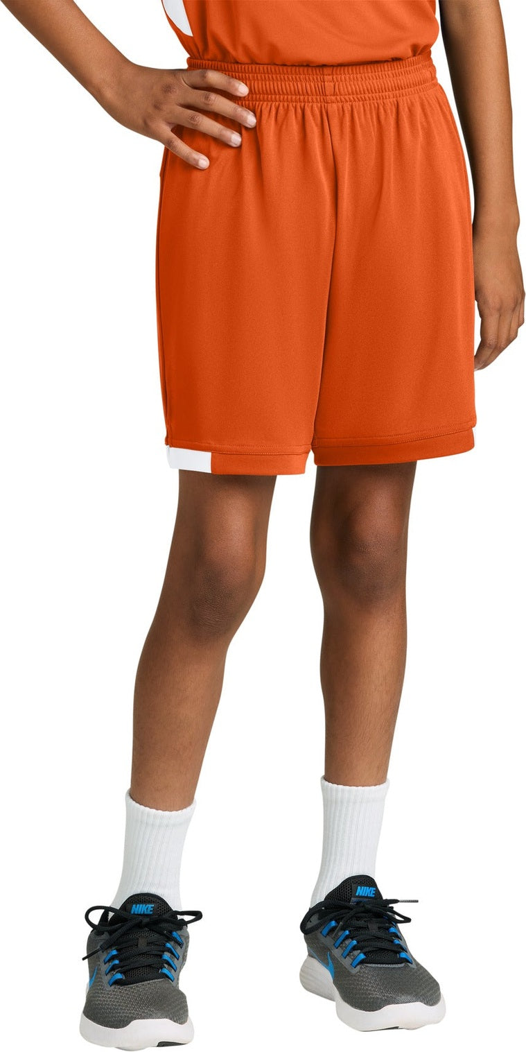 DpOr/White Sport-Tek Youth Club 5" Short YST4420