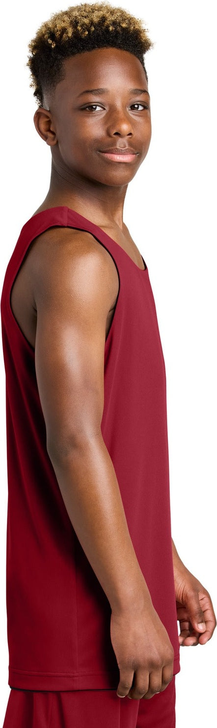 DpRd/Blk Sport-Tek Youth PosiCharge Competitor Rev Tank YST551