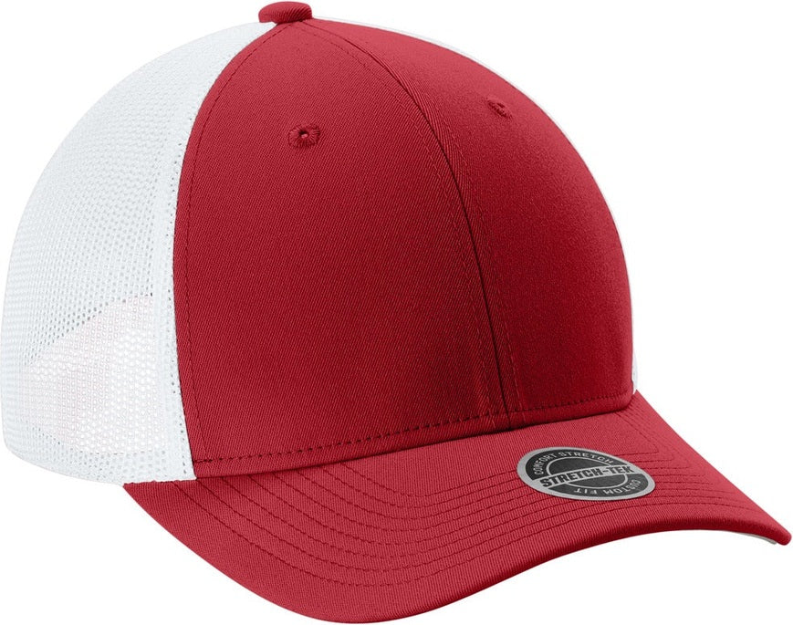 DpRd/Wht Sport-Tek Stretch-Tek Mesh Back Cap STC60