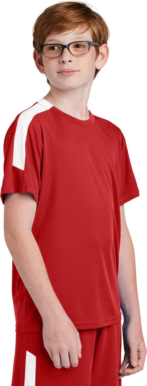 DpRd/Wht Sport-Tek Youth Competitor United Crew YST100