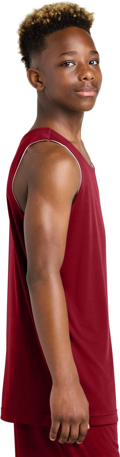 DpRd/Wht Sport-Tek Youth PosiCharge Competitor Rev Tank YST551