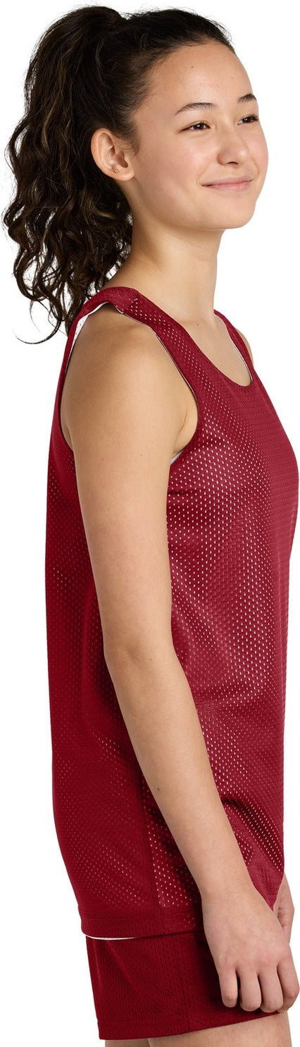 DpRd/Wht Sport-Tek Youth PosiCharge Reversible Mesh Tank YST5000