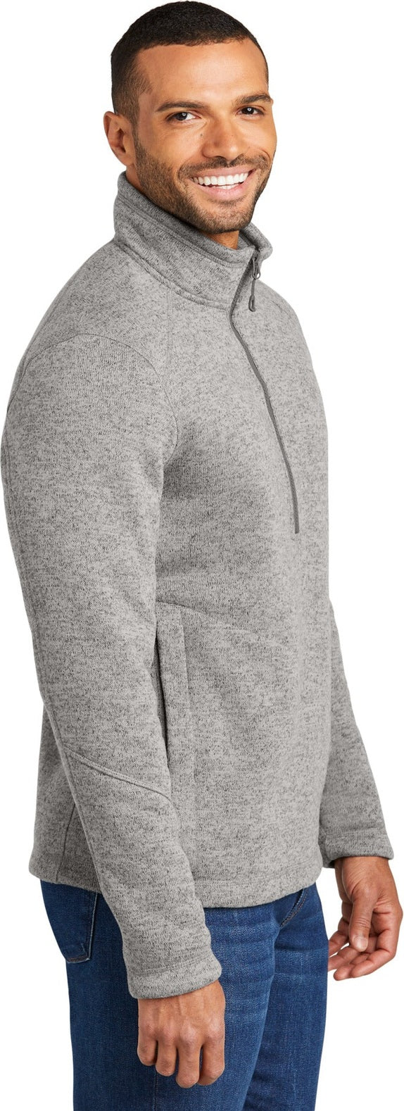 DpSmkHthr Port Authority Arc Sweater Fleece 1/4-Zip F426