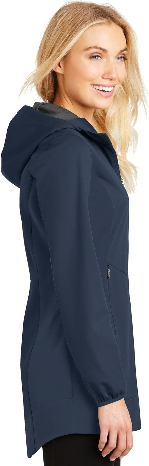 Dress Blue Nvy Port Authority Women's Active Hooded Soft Shell Jacket. L719