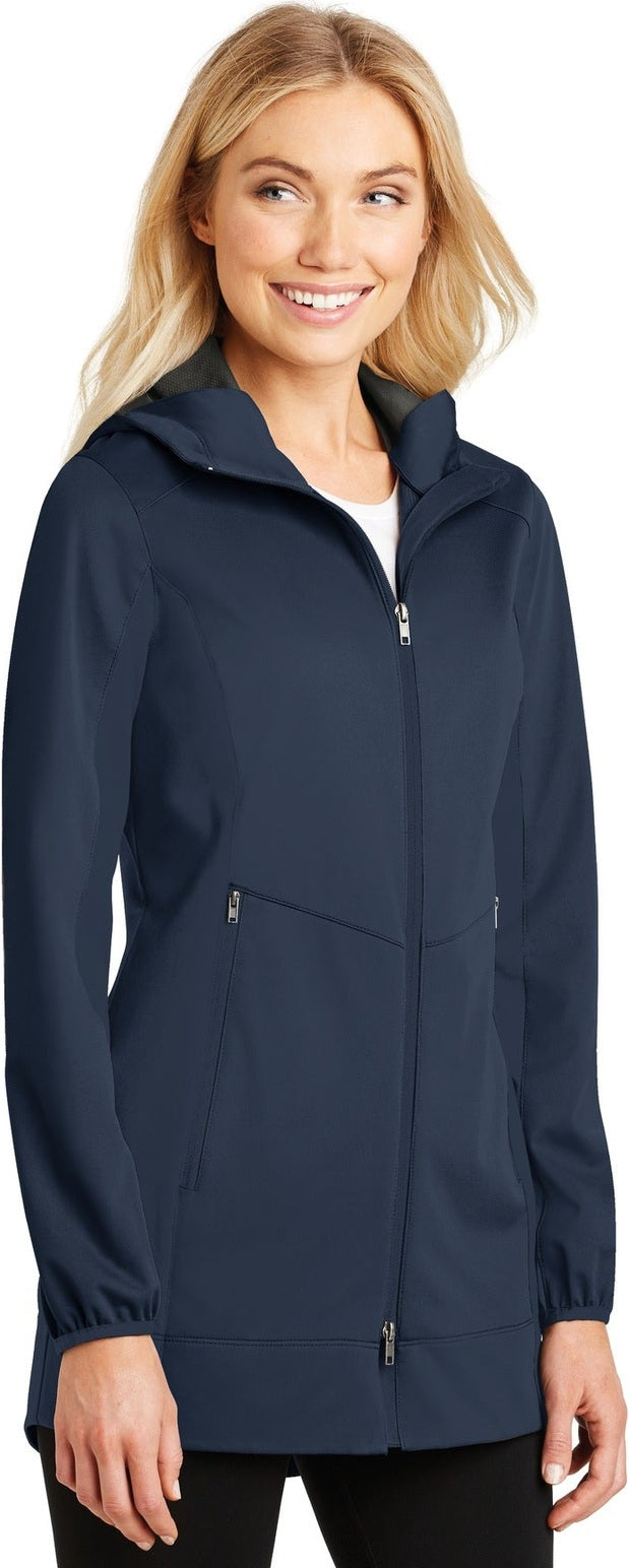 Dress Blue Nvy Port Authority Women's Active Hooded Soft Shell Jacket. L719