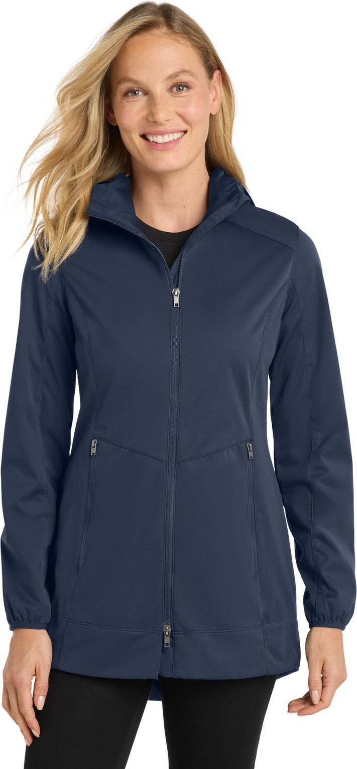 Dress Blue Nvy Port Authority Women's Active Hooded Soft Shell Jacket. L719