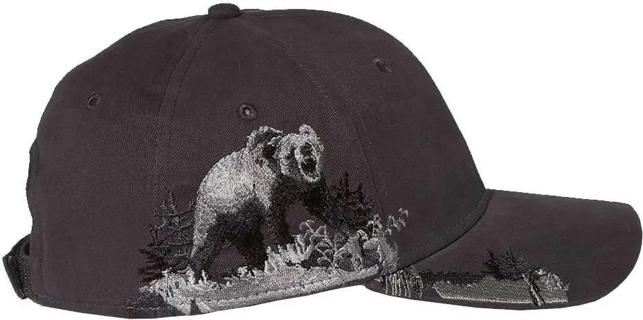Dri Duck 3319 Grizzly Bear Cap - Dark Gray / one Size Fits Most