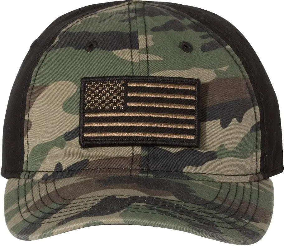 Dri Duck 3353 Tactical Cap - Green Camo Black - one Size Fits Most