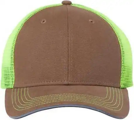 Dri Duck 3357 Hudson Brights Cap Field Khaki Neon Yellow / 6 5/8’’ 7 3/8’’