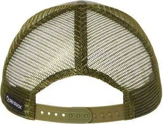 Dri Duck 3358 Pique Trucker Cap - Olive Camo - 6 5/8’’ - 7 3/8’’