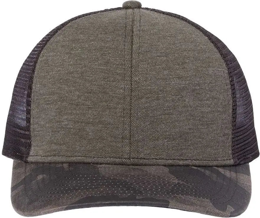 Dri Duck 3358 Pique Trucker Cap - Rock Camo - Multi-colored / one Size Fits Most